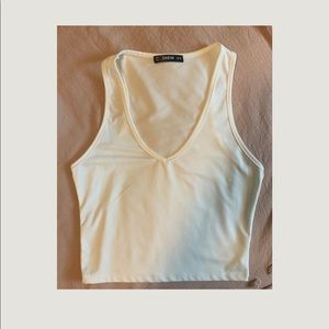 White cropped tank top!!